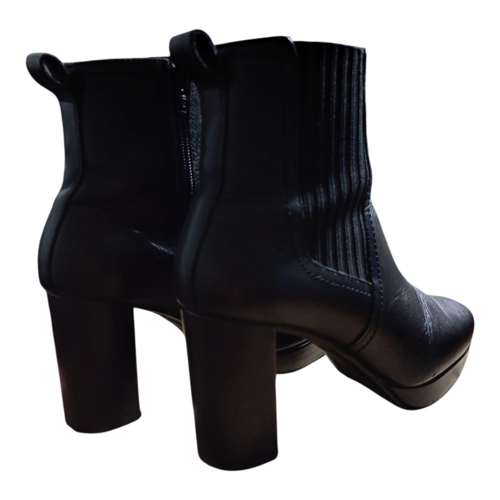 Botas Flexi de piel negras con plataforma y tacón cuadrado, talla 24.5