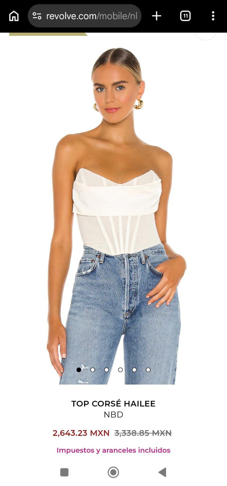 Corset NBD x REVOLVE talla M 