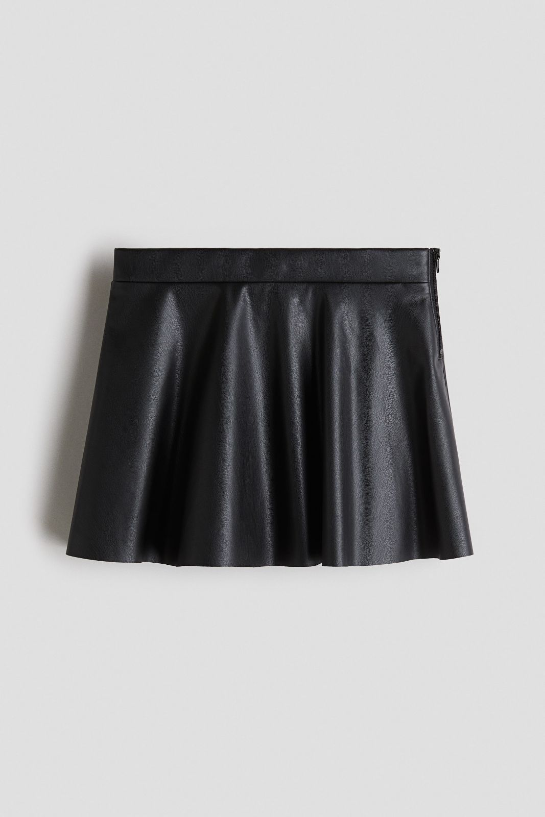Falda H&M de Polipiel Negra Talla 3/4 Nueva