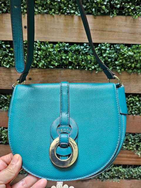 Bolso Crossbody H&CO Verde/Azul en Buen Estado