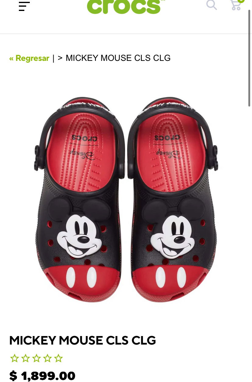 Sandalias Crocs Mickey Mouse Nuevas y Originales