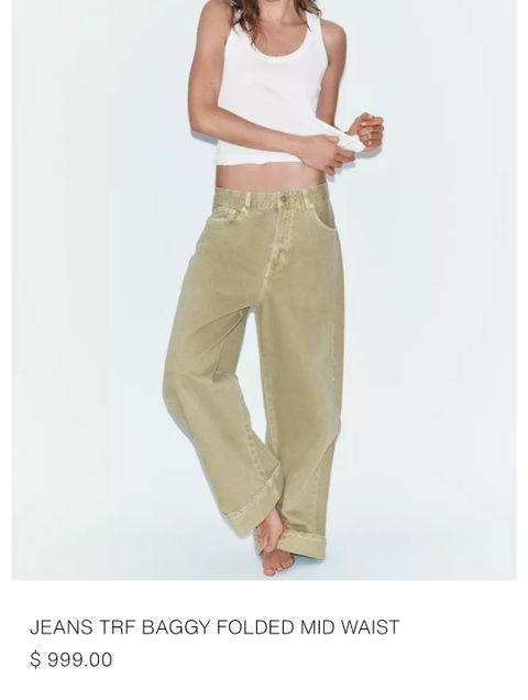 Pantalón Amplio Café Zara - Como Nuevo
