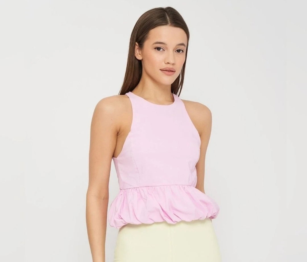 Blusa Globo Zara Rosa Talla S - Como Nueva
