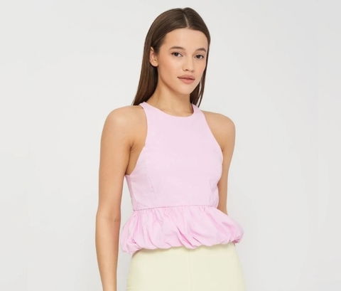 Blusa Globo Zara Rosa Talla S - Como Nueva