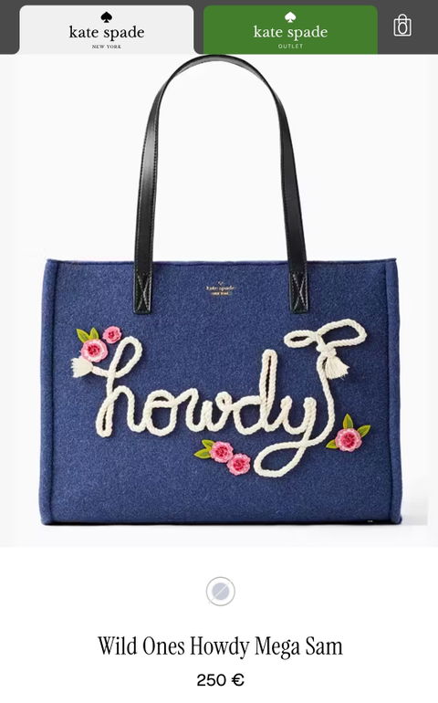 Bolso Kate Spade Howdy Mega Sam Azul Marino