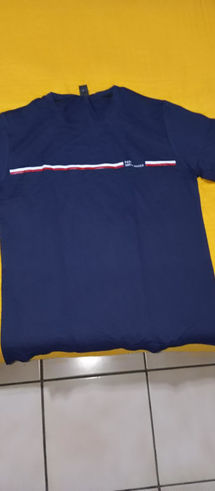Playera azul Paris Dress Maker con franjas  