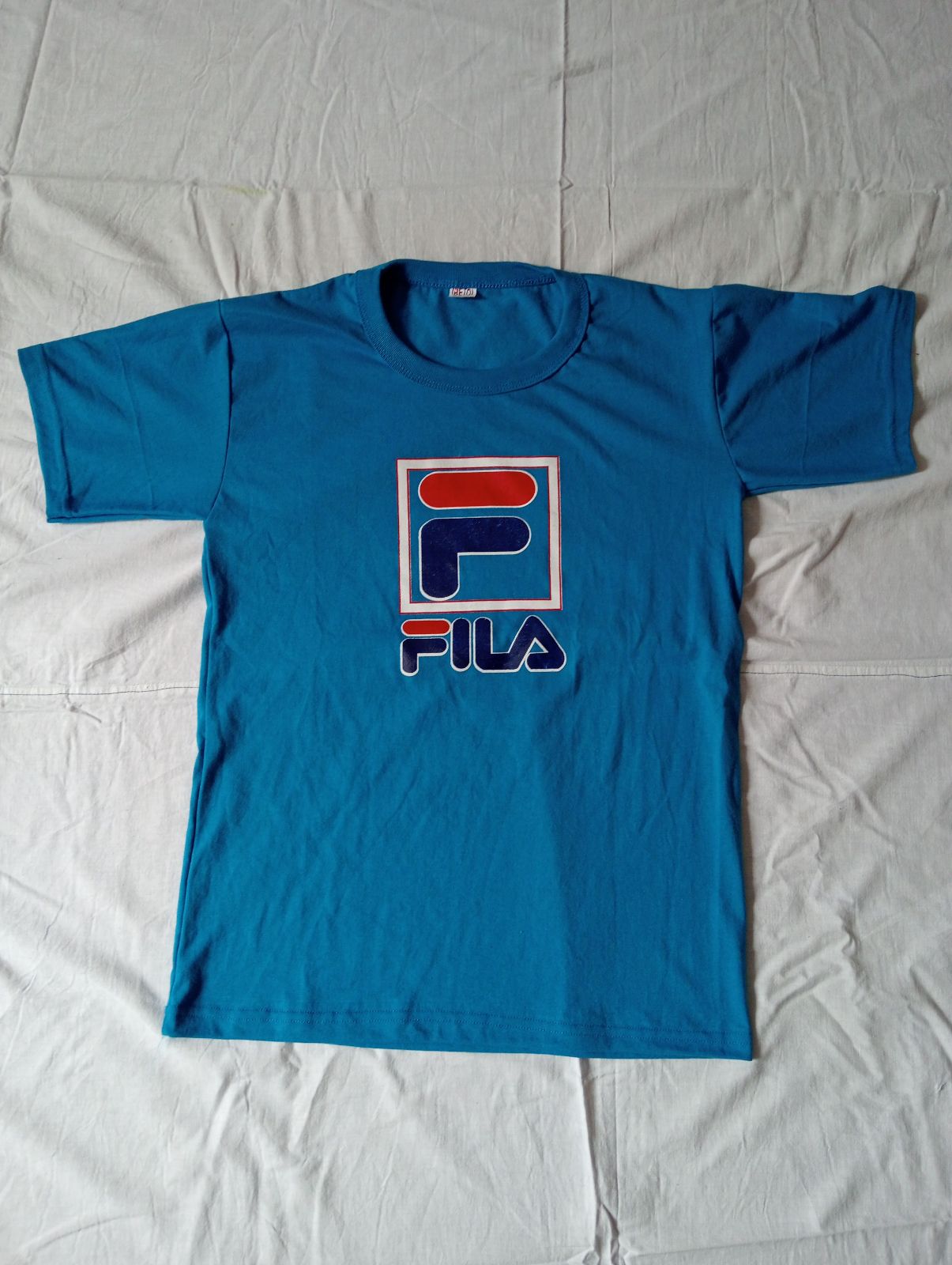 Playera Fila Azul Talla Mediana de Algodón