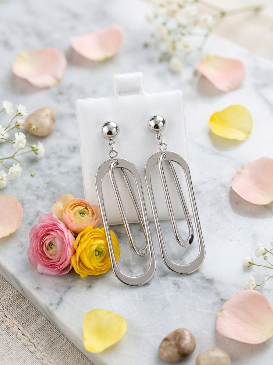 Aretes Elegantes de Platino Marca Nice
