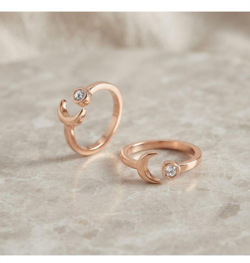 Anillo de Luna y Sol en Oro de 18k - Nuevo