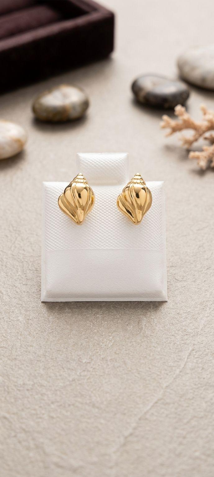 Aretes Caracol de Mar en Oro de 18k - Nuevos