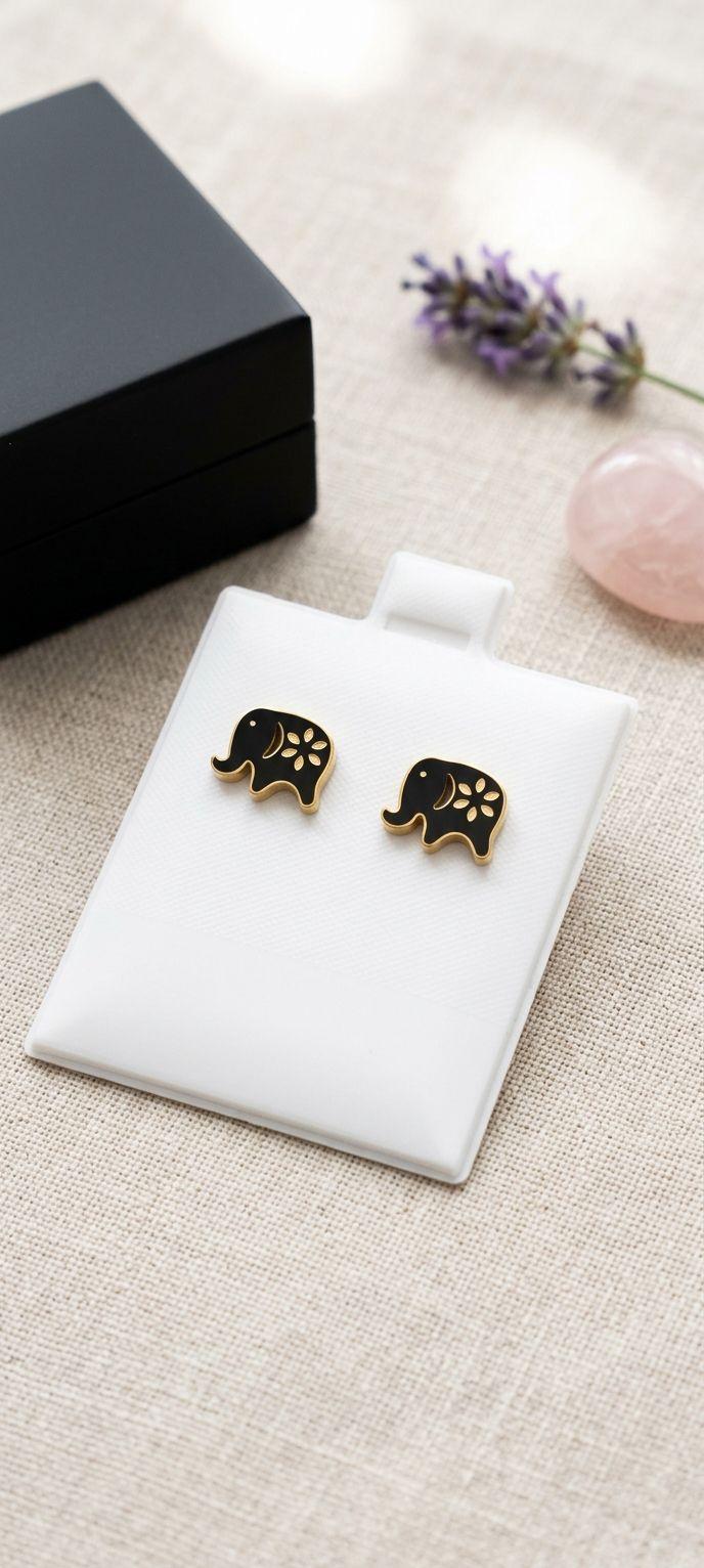 Aretes de Elefante en Oro de 18k - Nuevos
