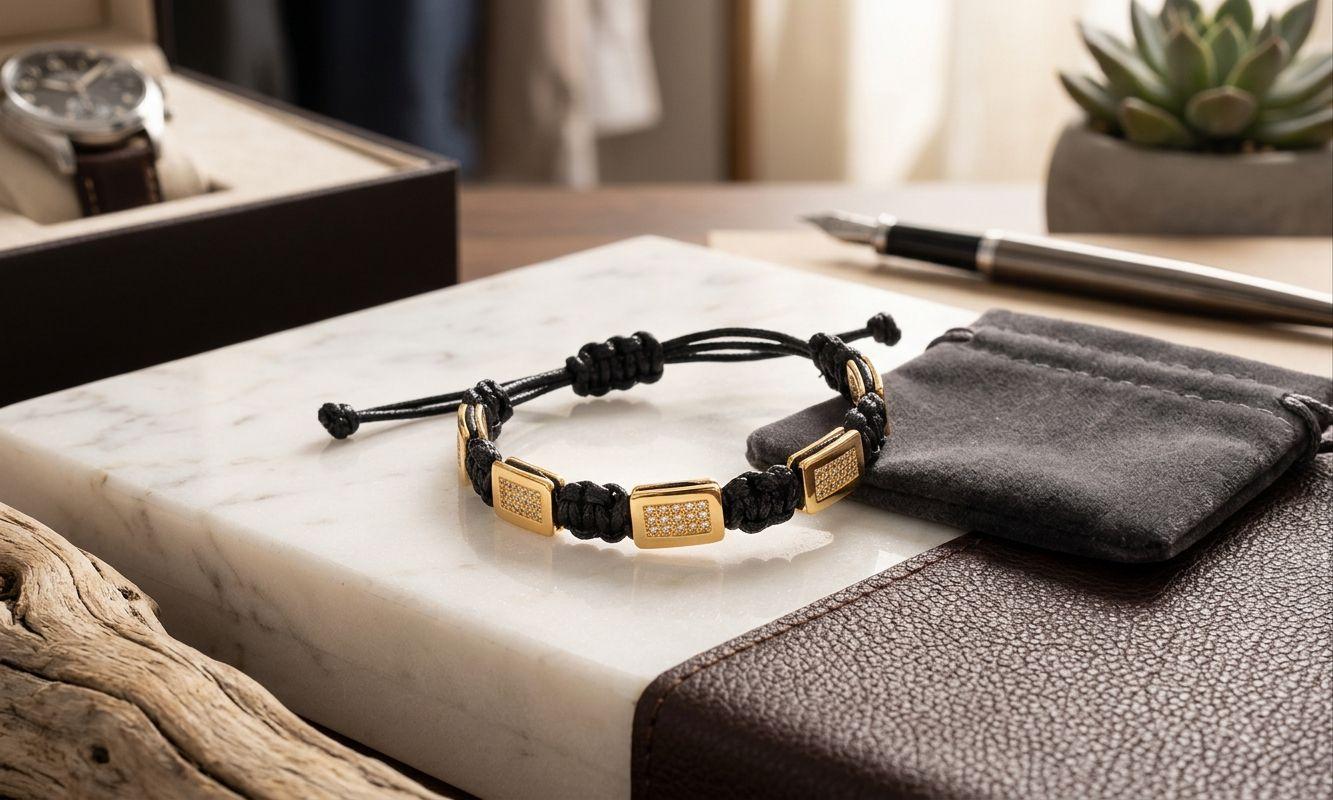 Pulsera para Hombre Nice con 4 Baños de Oro de 18k