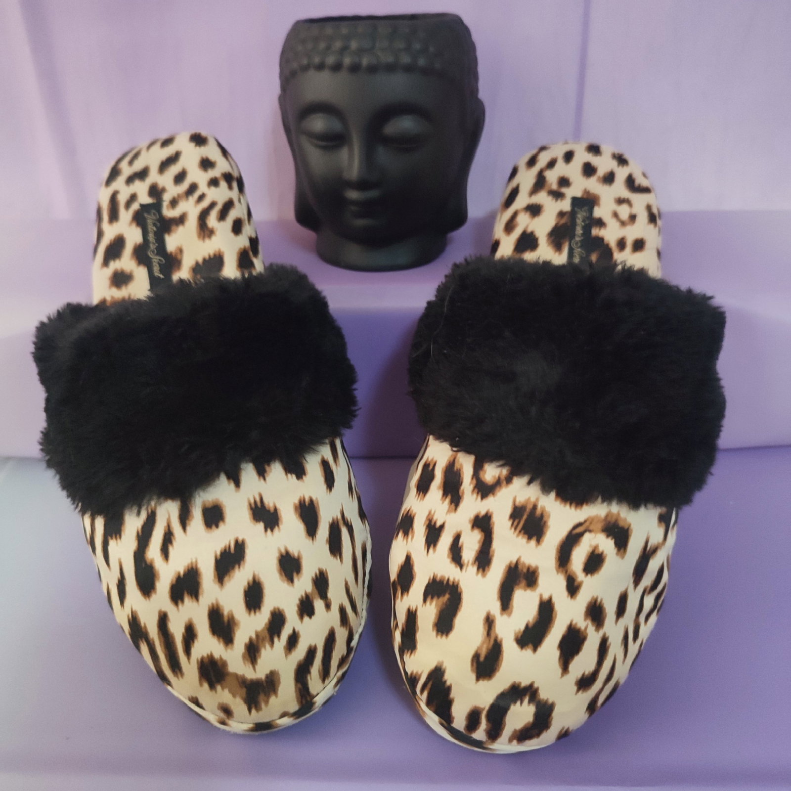 Pantuflas Victoria Secret Animal Print Satín Talla M 24-25
