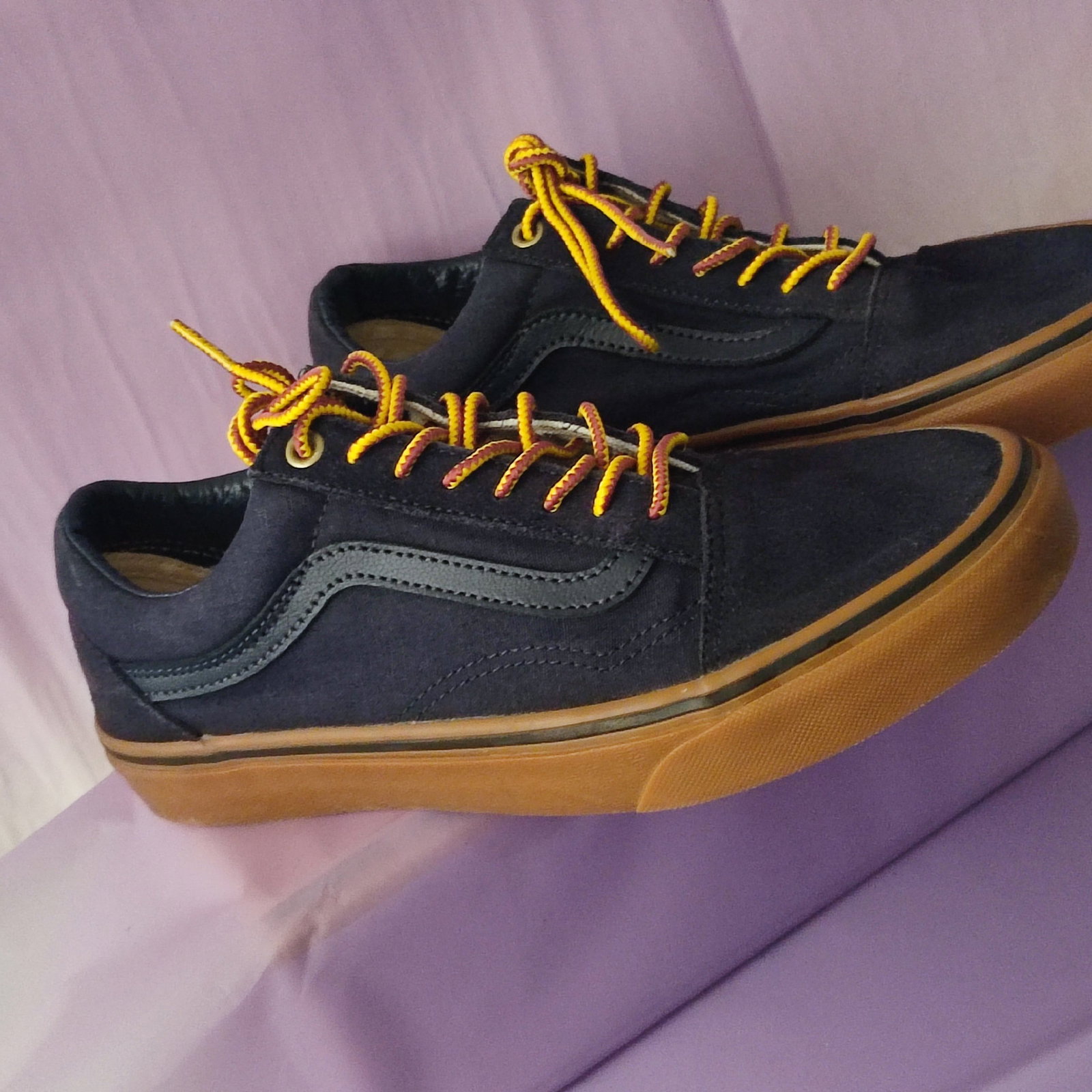 Tenis Vans Old Skool Gum Bottom Navy Blue Talla 8 US Mujer
