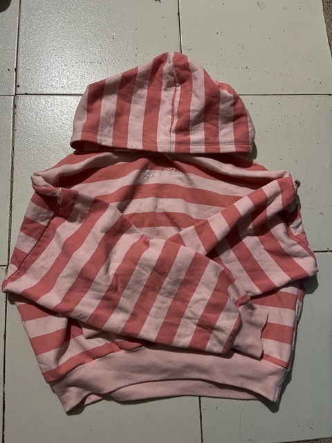 Sudadera óptima de rayas rosas talla S