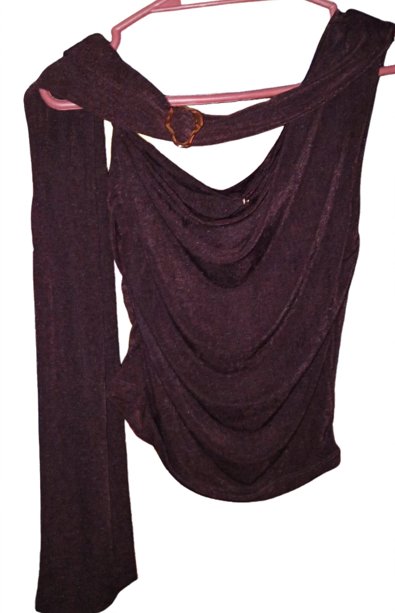 Blusa elegante café nueva con detalle de lazo