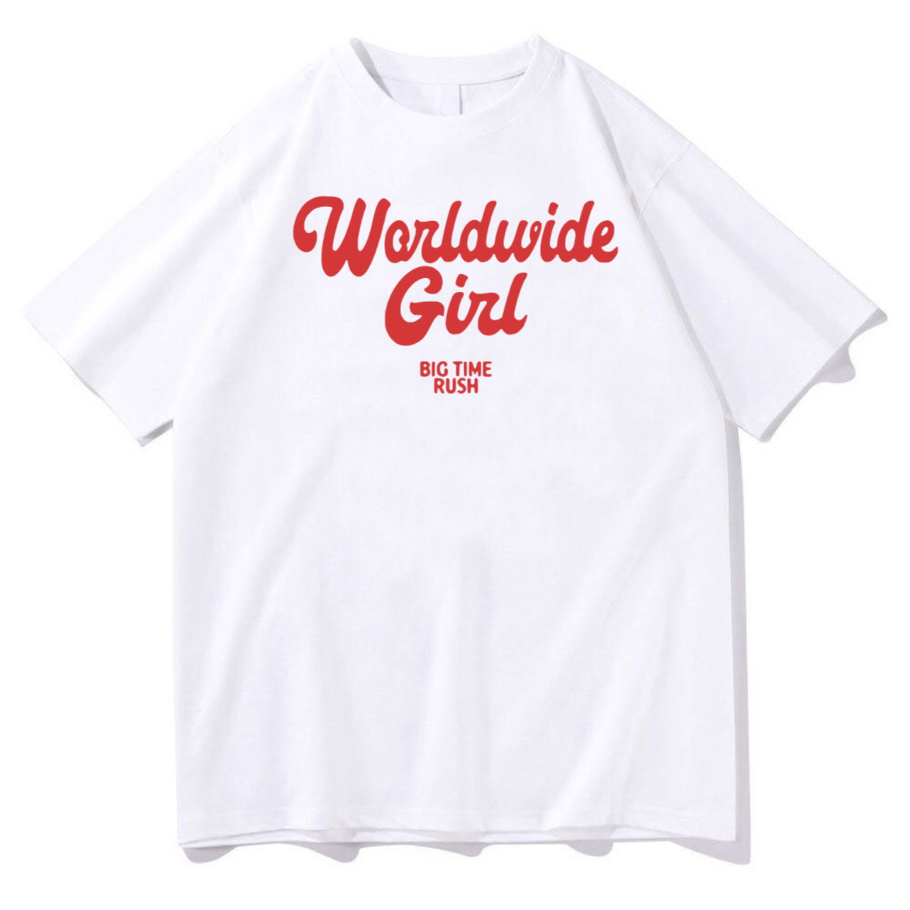Playera Blanca Big Time Rush - Worldwide Girl