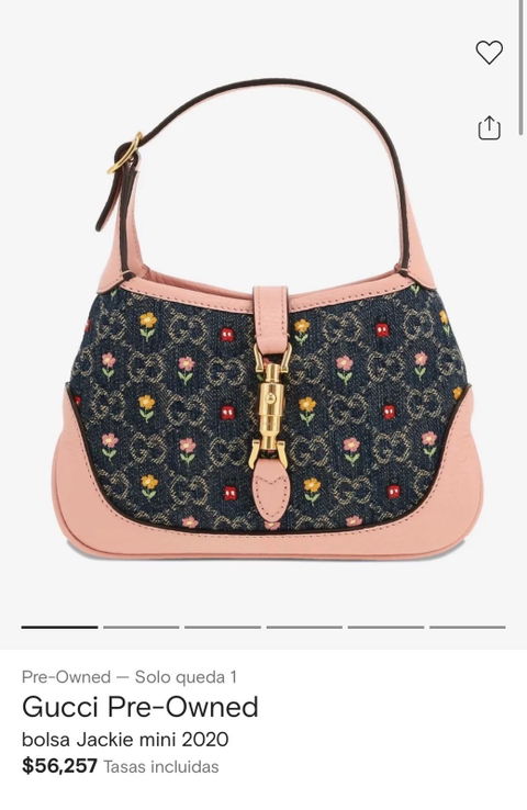 Bolso Gucci Jackie Edición Limitada Floral con Mezclilla