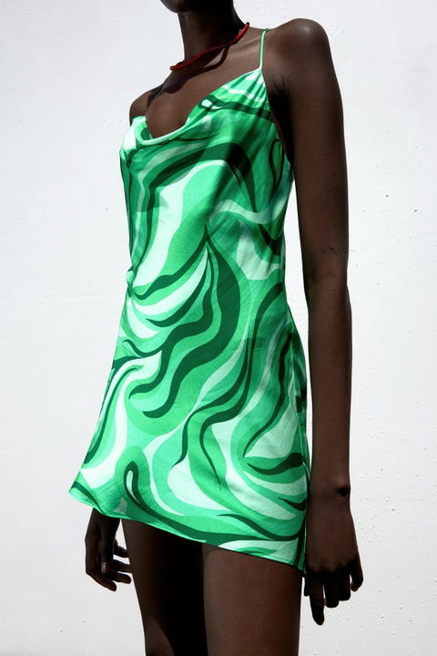Vestido Verde Zara Talla S
