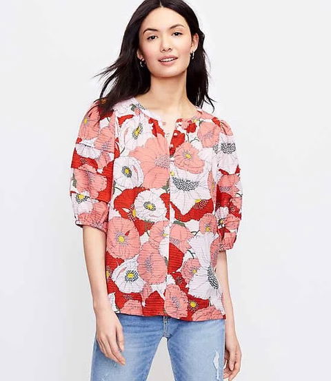 Blusa floreada LOFT