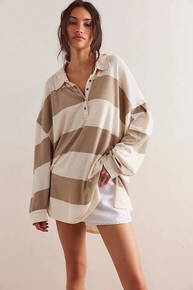Playera Polo de Manga Larga We the Free for Free People - Talla XS