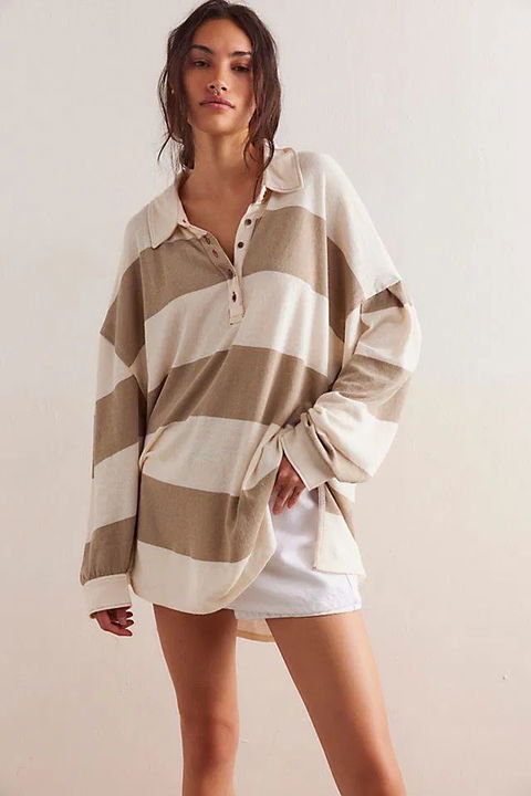 Playera Polo de Manga Larga We the Free for Free People - Talla XS