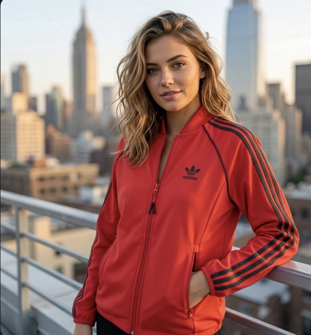 Chamarra Adidas roja talla S originals