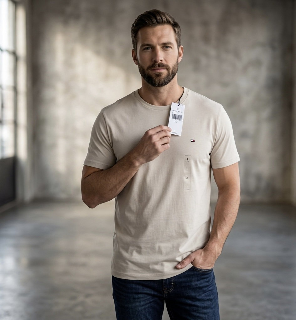 Playera Tommy Hilfiger talla L beige