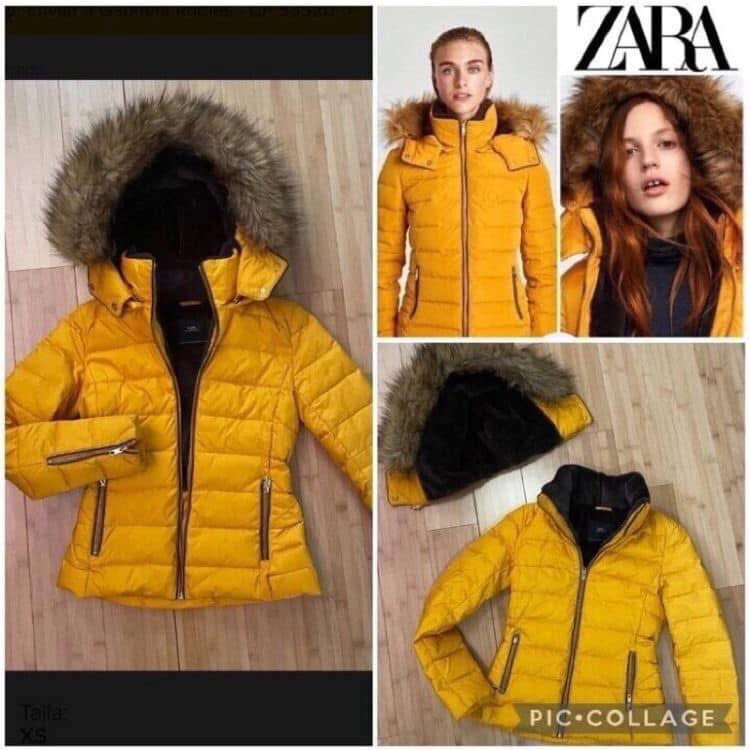 Chamarra de Plumas Zara Amarilla Talla S