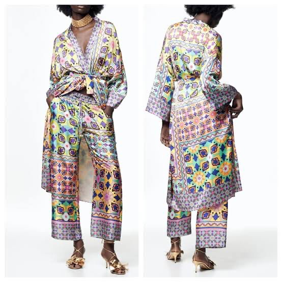 Kimono Zara multicolor Talla S Amplio