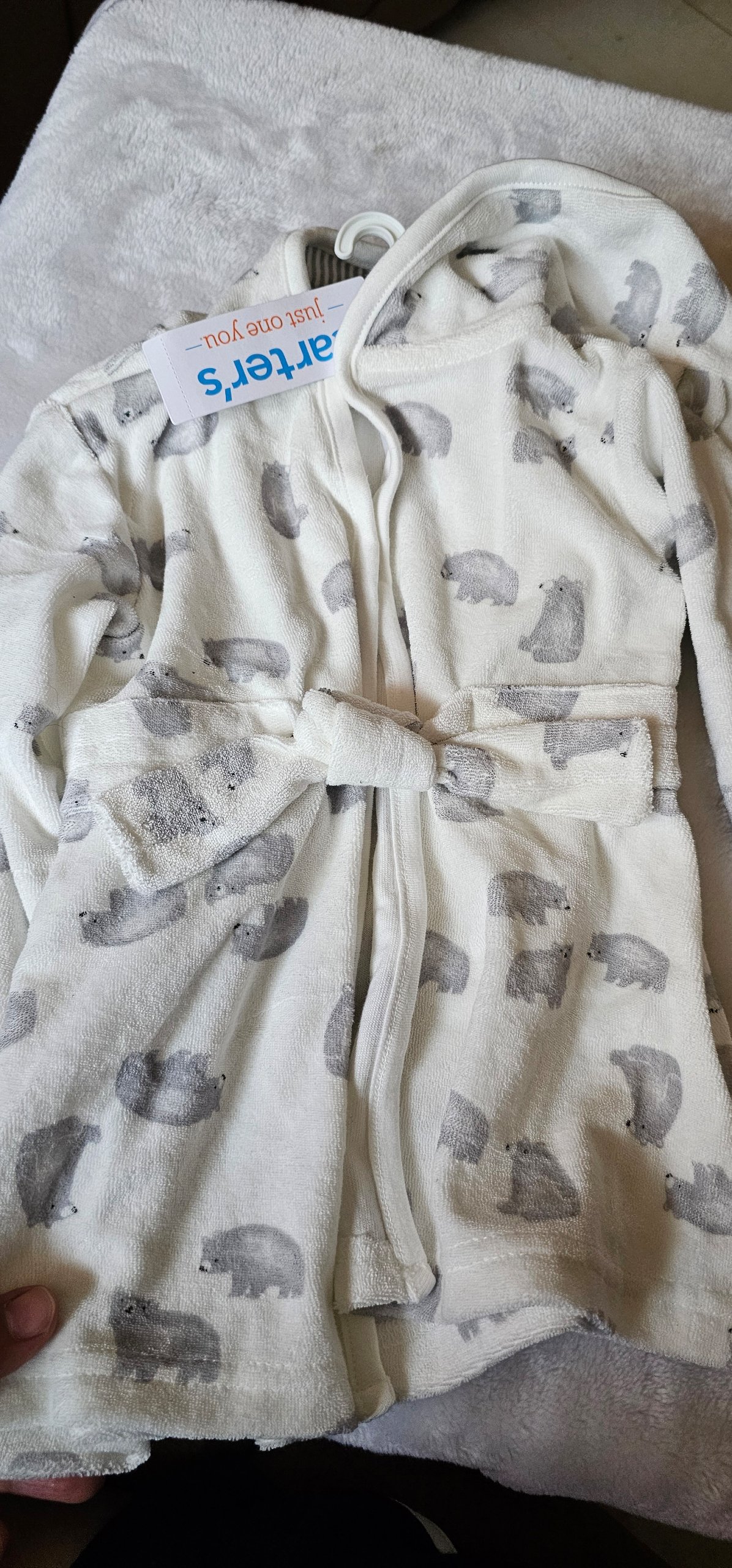 Bata de bebé Carter's 0-9 meses con figuras de ositos