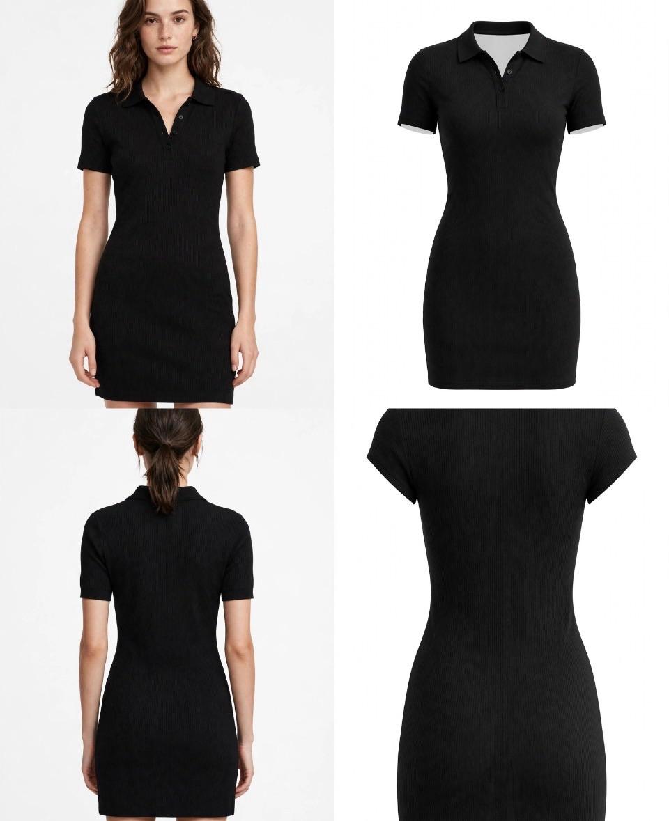 Vestido negro casual y fresco 