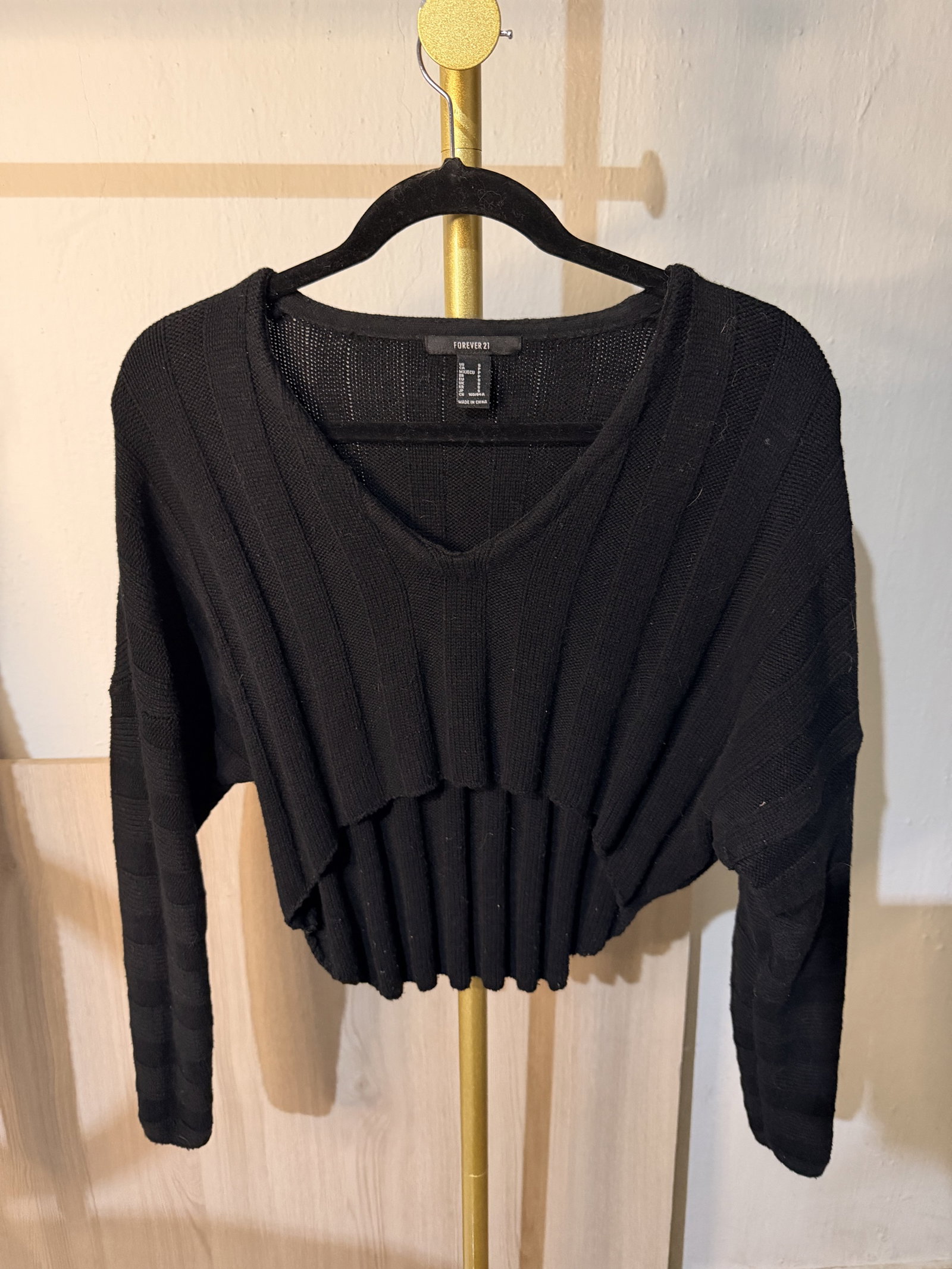 Suéter negro de punto Forever 21, talla S