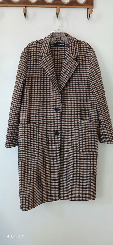 Abrigo largo Sfera Collection original en tonos café/beige y negro