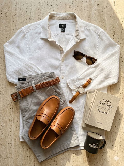 Camisa blanca Lino H&M