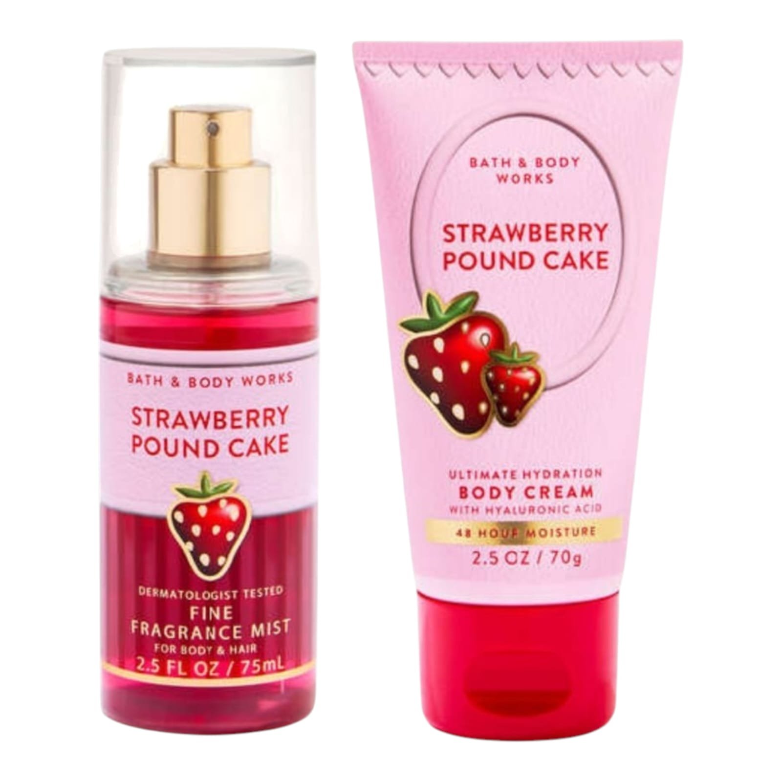 Mini Set Strawberry Pound Cake BATH & BODY WORKS Travel Size