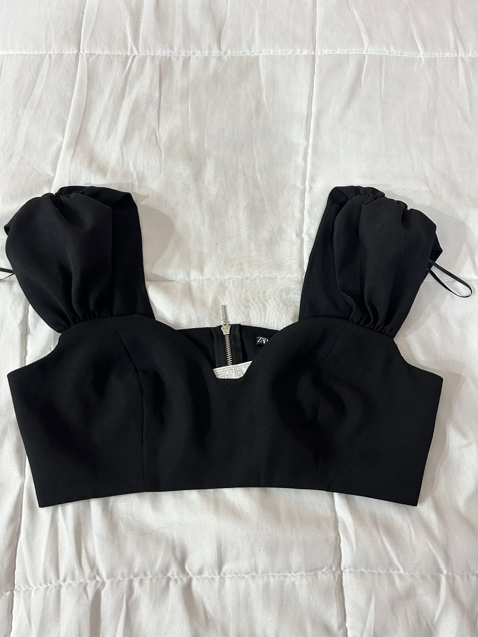 Top ZARA color negro talla S