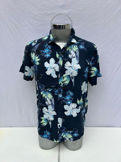 Camisa Hollister Tipo Hawaiana Azul Talla L