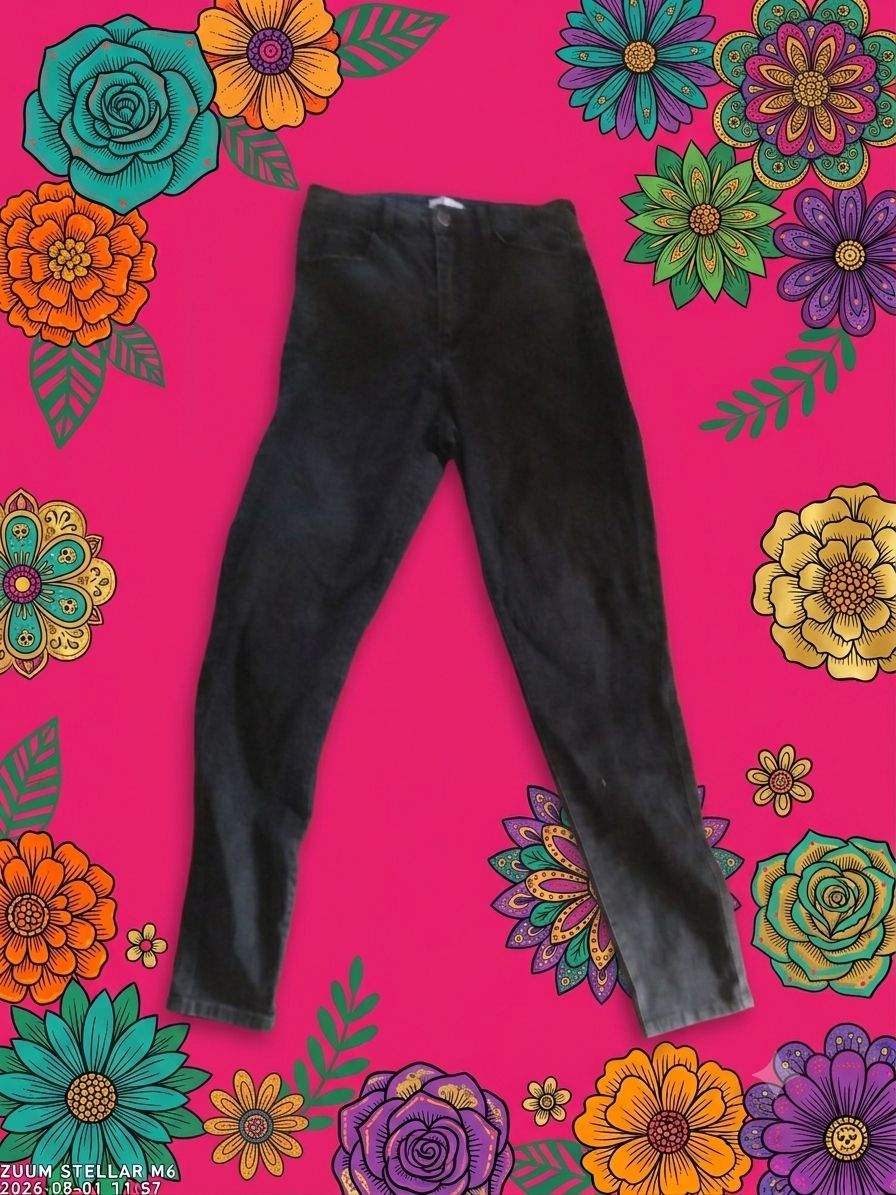 Pantalón juvenil de mezclilla negro talla 7