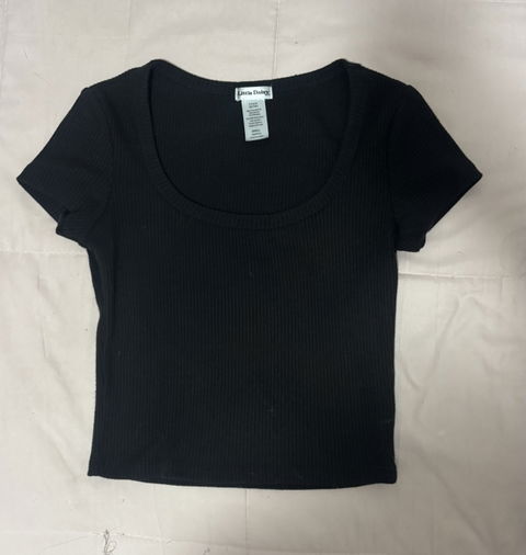 Blusa Negra de Manga Corta Little Daisy