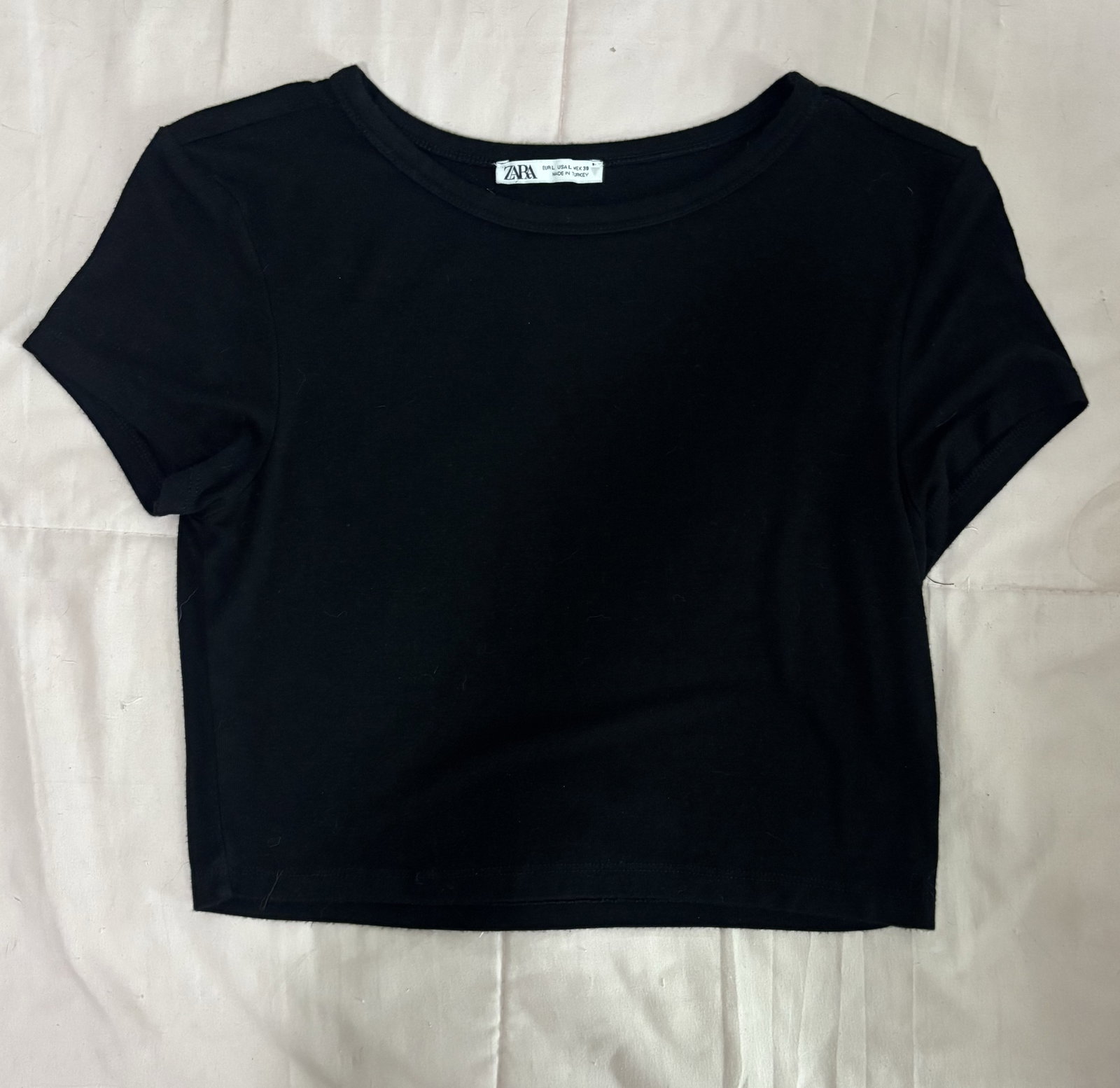 Blusa Zara Negra de Manga Corta