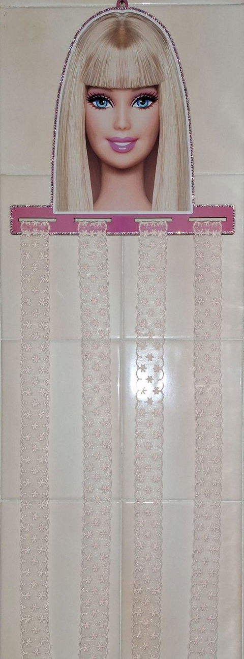 Portamoño Barbie Hecho a Mano para 25 Moños