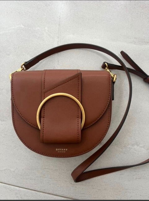 Bolsa de cruzada de piel, cafe