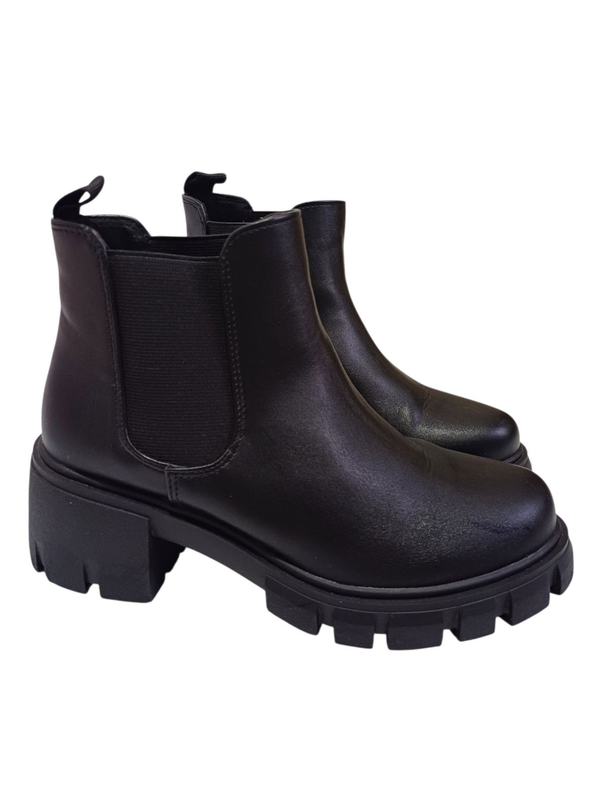 Botines de piel negro plataforma talla 24