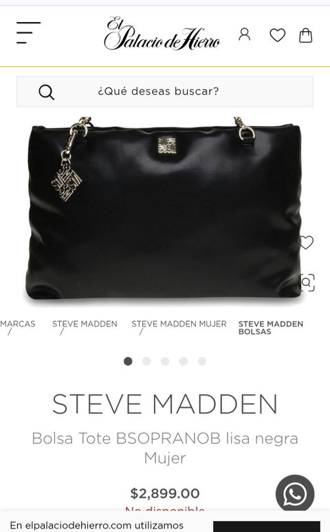 Bolso Tote Negro Steve Madden Bsoprano con Cadenas Doradas