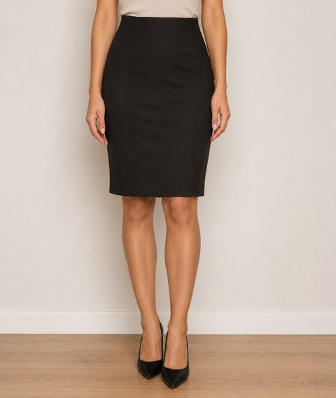 Falda negra Banana Republic con abertura trasera - Talla 2