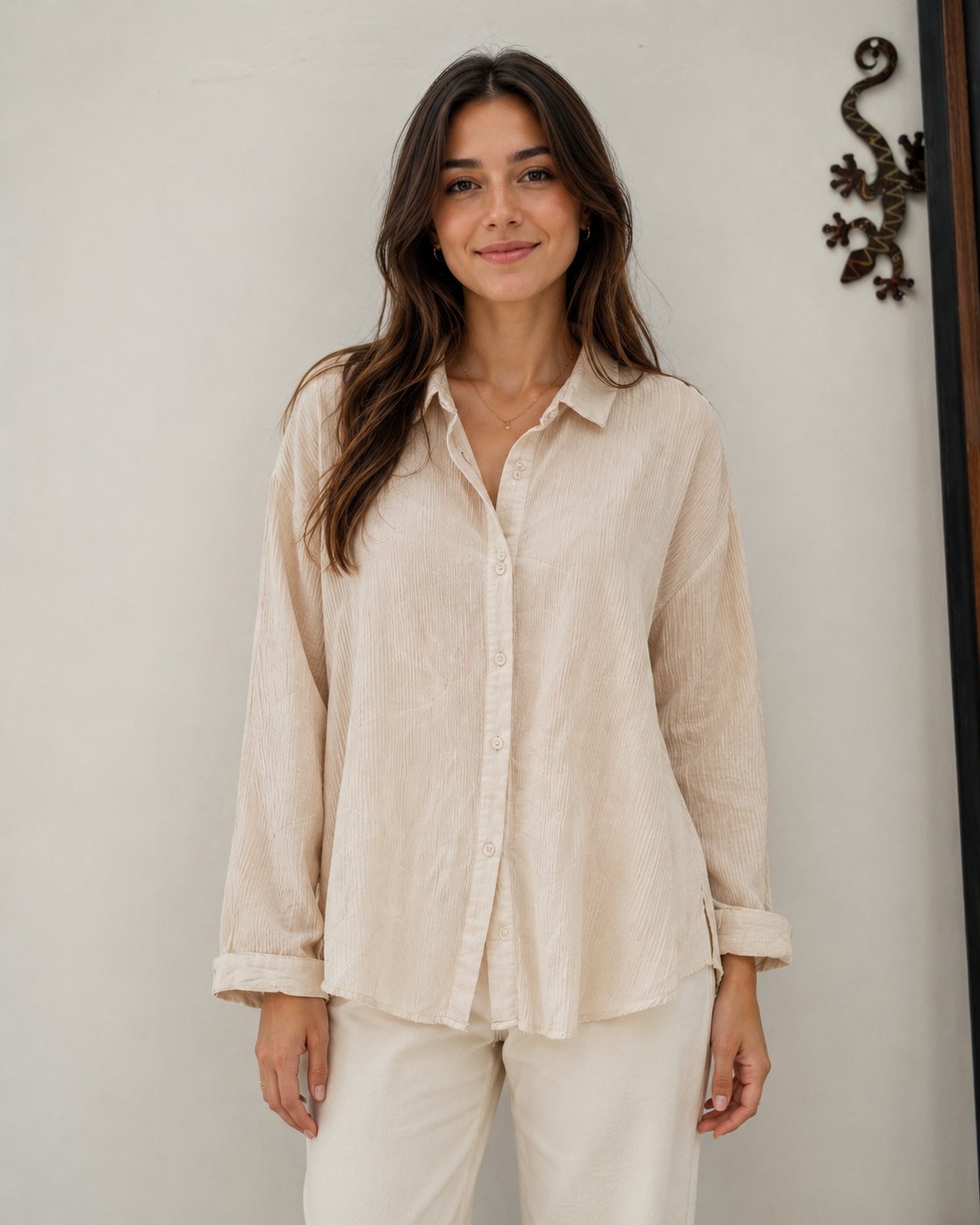 Blusa blanca con líneas negras PrettyLittleThing - Talla 42