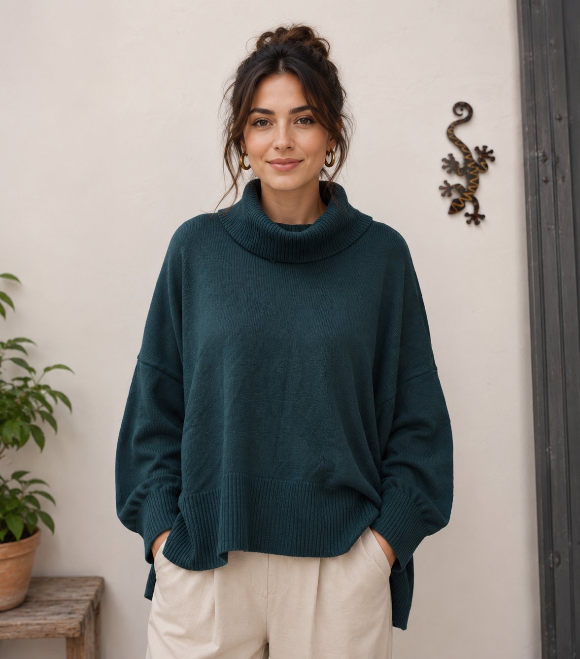 Suéter Verde Cuello Alto Loft XL Nuevo