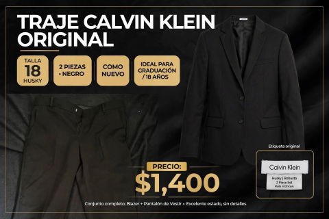 Traje Calvin Klein Original 2 Piezas Talla 18 Husky - Como Nuevo