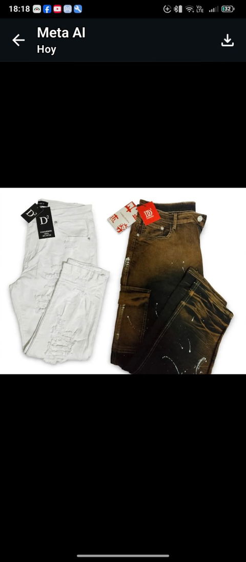 Jeans Streetwear Marrón Degradado y Pantalón Blanco Nuevos